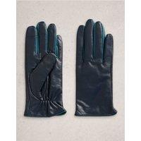Leather Contrast Trim Gloves
