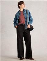Cotton Rich Wide Leg Trousers