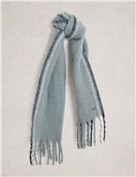 Brushed Printed Fringed Scarf
