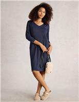 Jersey Sparkly Striped Waisted Dress