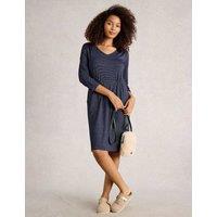 Jersey Sparkly Striped Waisted Dress