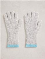 Knitted Ribbed Tipped Long Cuff Gloves