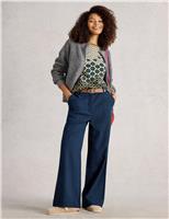 Boucle Cardigan with Cotton and Wool