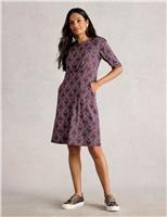 Jersey Heart Print Knee-Length Dress