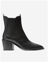 Janelle Leather Chelsea Block Heel Boots