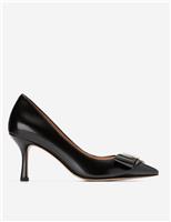 Felicia Bow Leather Stiletto Heel Court Shoes