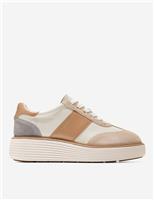 Leather Lace Up Platform Trainers