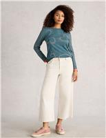 Pure Cotton Jersey Printed Crew Neck Top