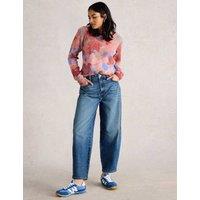 White Stuff Wool Blend Printed Crew Neck Jumper Red Mix