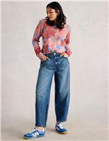 White Stuff Wool Blend Printed Crew Neck Jumper Red Mix