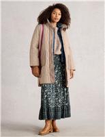 Quilted Hooded Borg Lined Coat