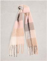 Brushed Checked Fringed Scarf