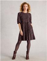 Pure Cotton Jersey Floral Mini Smock Dress