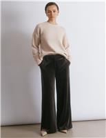 Velvet Wide Leg Trousers
