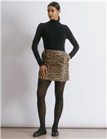 Animal Print Mini A-Line Skirt