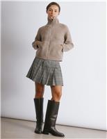 Checked Pleated Mini Skirt