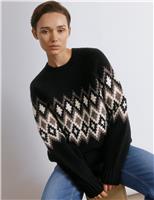 Wool Blend Fair Isle Crew Neck Jumper