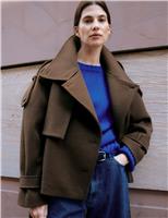 Funnel Neck Belted Short Jacket