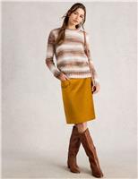 Velvet Knee Length A-Line Skirt