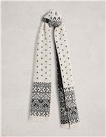 Fair Isle Heart Scarf with Wool