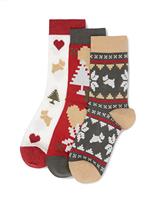 3pk Cotton Rich Fair Isle Ankle High Socks