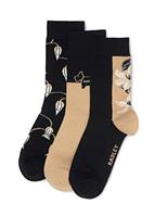 3pk Cotton Rich Floral Ankle High Socks