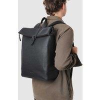 Jones Bootmaker Leather Roll-top Backpack Black