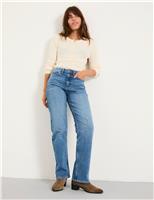 Mid Rise Straight Leg Jeans