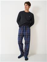 Brushed Cotton Checked Loungewear Bottoms