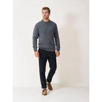 Crew Clothing Lambswool Rich Cable Crew Neck Jumper Charcoal