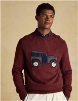 Car Crew Neck Jumper with Wool