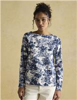 Pure Cotton Printed Slash Neck Top