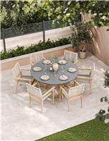 Luna 6 Seater Dining Set with Roma Stacking Chairs