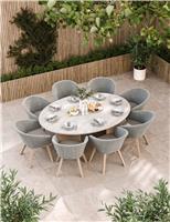 Saturn Ellipse 8 Seater Dining Table With Sol Chairs