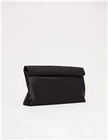 Satin Rollover Clutch Bag