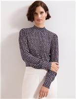 Printed High Neck Blouse