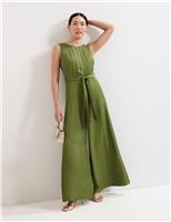 Pleated Sleeveless Wide Leg Jumpsuit
