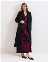 Phase Eight Wool Rich Collared Longline Coat Black