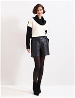 Faux Leather Tailored Shorts