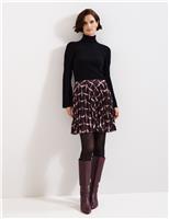 Checked Pleated Mini Skirt