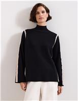 Funnel Neck Stitch Detail Jumper