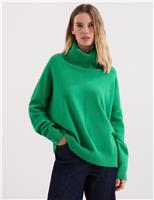 Wool Rich Funnel Neck Jumper with Cashmere