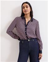 Geometric Collared Button Through Shirt