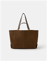 Suede Multi Handle Tote Bag