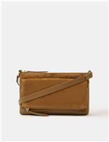 Leather Foldover Flap Cross Body Bag