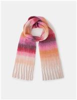 Fluffy Striped Tassel Scarf