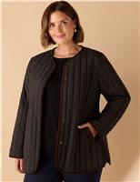 Quilted Detachable Collar Short Jacket