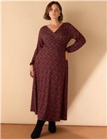 Floral V-Neck Midaxi Wrap Dress