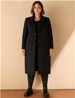 Wool Blend Longline Tailored Coat