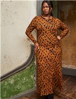 Animal Print Midaxi T-Shirt Dress